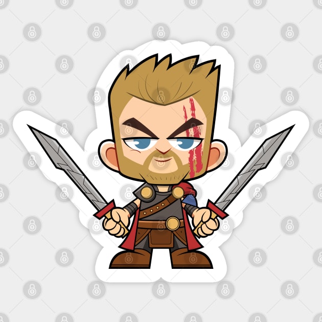 Thor Chibi Sticker by Popon85